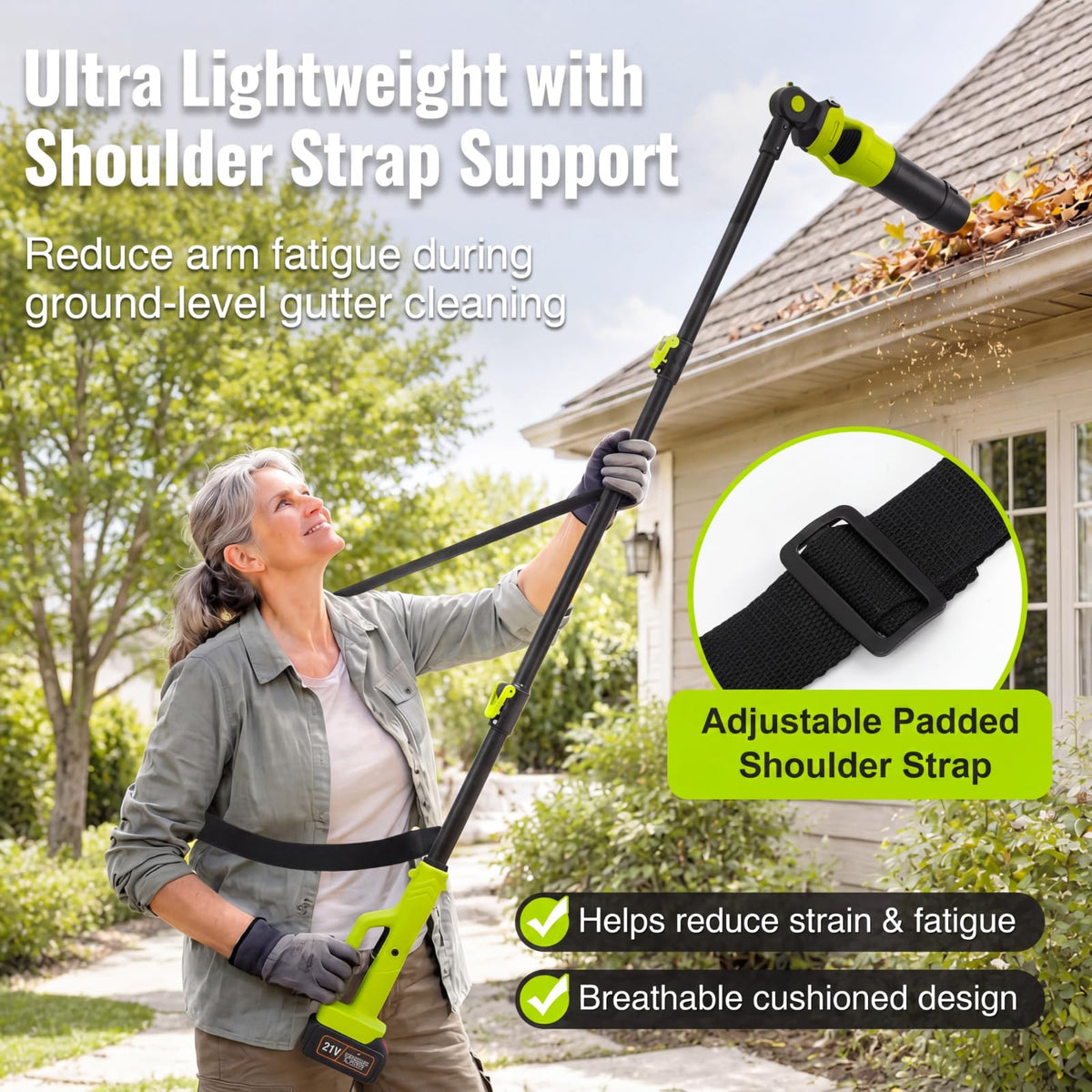 Cordless Leaf Blower with 2 Batteries 21V, 580CFM/180MPH Y111690