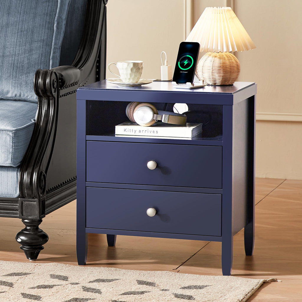 Blue Nightstand Set of 2 W9327