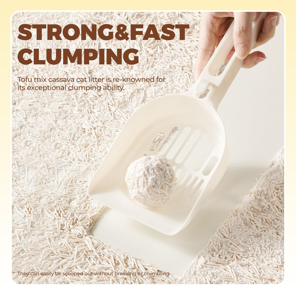 Tofu Cat Litter, Non-Stick, Odor Control, Flushable, Clumping, 99.9% Dust-Free, 5.5lb × 3 Bags U43399