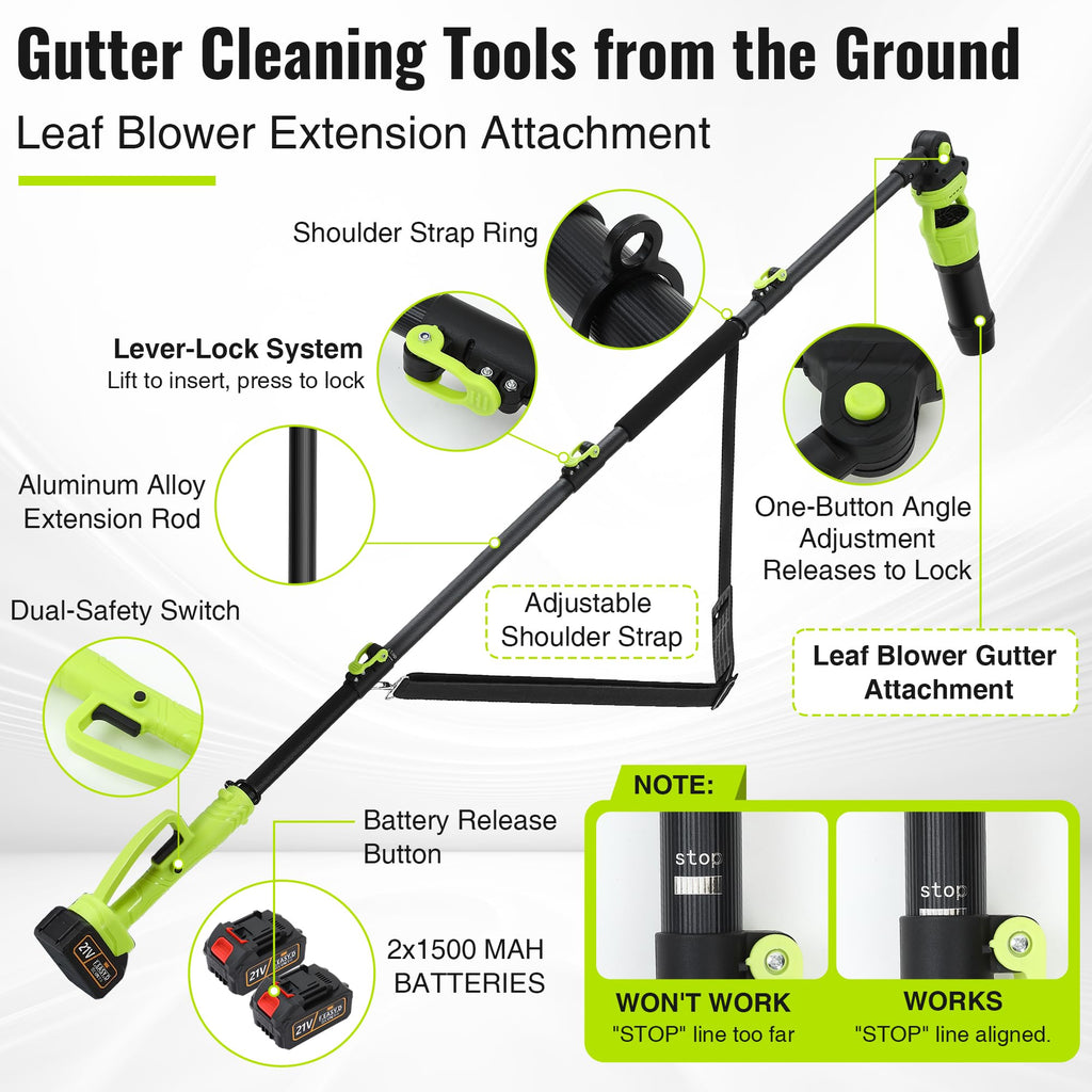 Cordless Leaf Blower with 2 Batteries 21V, 580CFM/180MPH Y111690