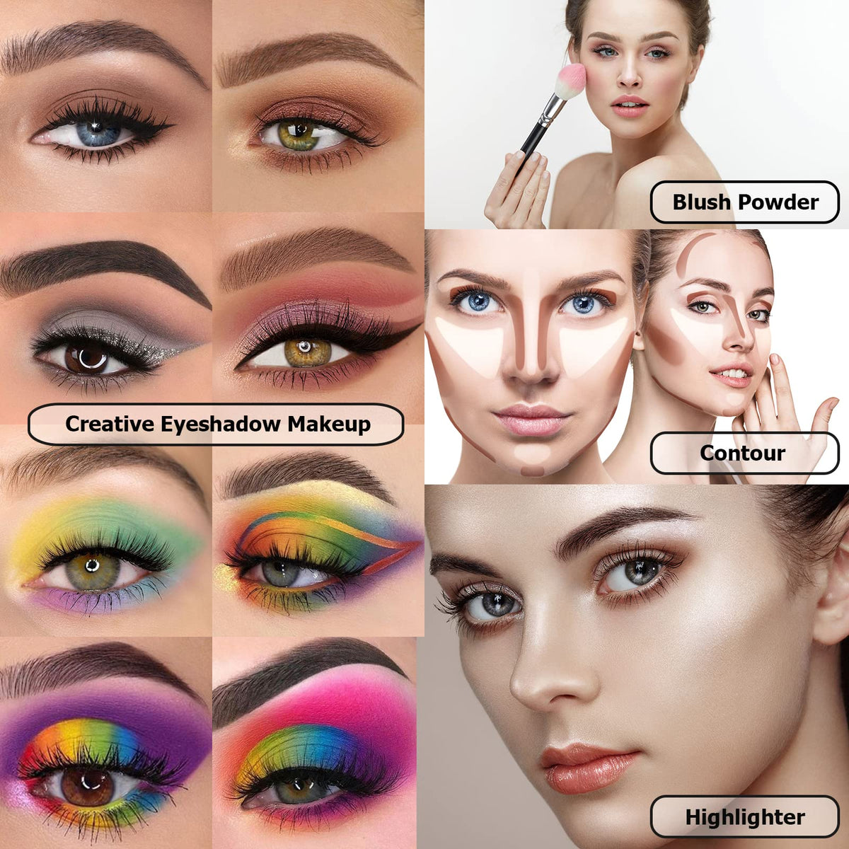 86 Colors Matte Shimmer Eyeshadow Palette with 15 Pcs Brushes D670