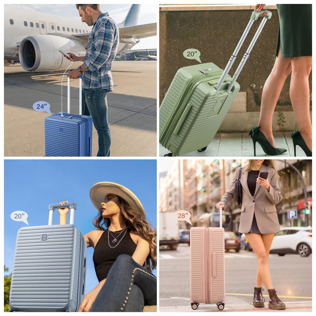 Hard Shell 20 Inch Carry on Luggage with Wheels, Black W87494