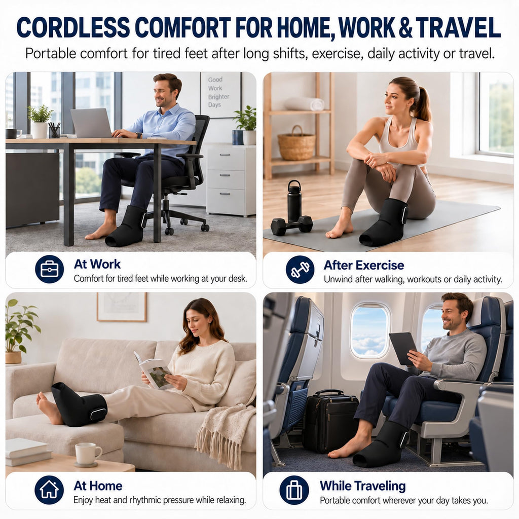 Cordless Air Compression Foot and Ankle Massager with Heat K91246