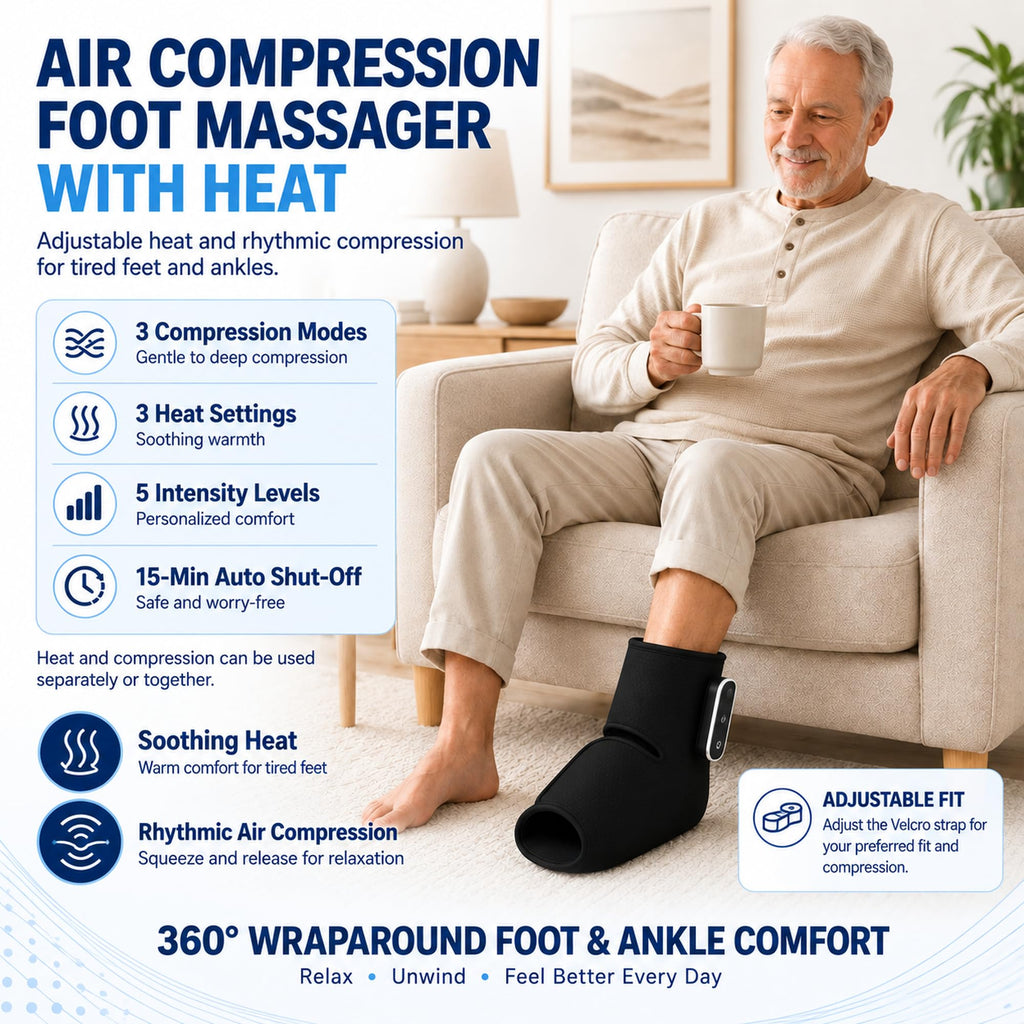 Cordless Air Compression Foot and Ankle Massager with Heat K91246