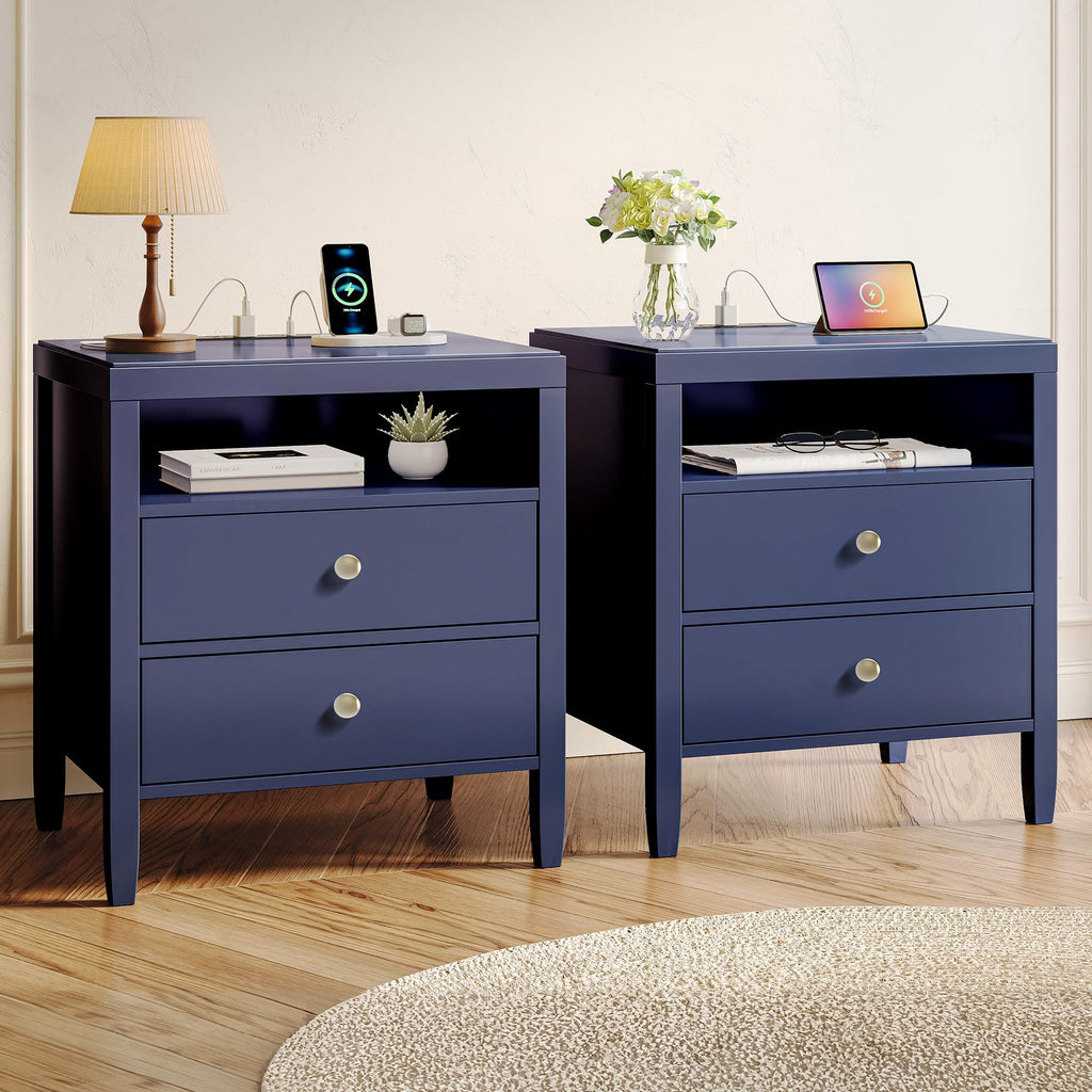 Blue Nightstand Set of 2 W9327