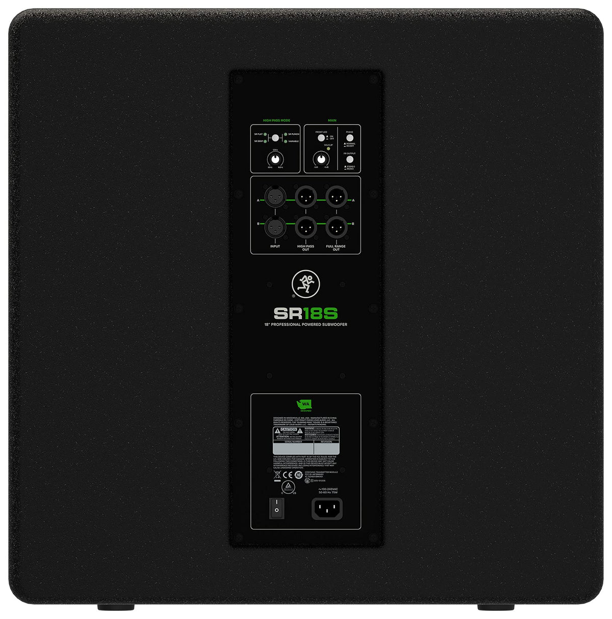 18 1600W Powered Subwoofer with Mic Cable and Headphones A48464