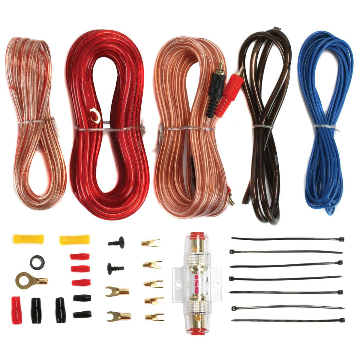 8" Amplified Vented Tube Box Subwoofer & Wiring Kit T83310