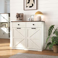 Antique White Tilt Out Trash Cabinet with 2 Drawers A372