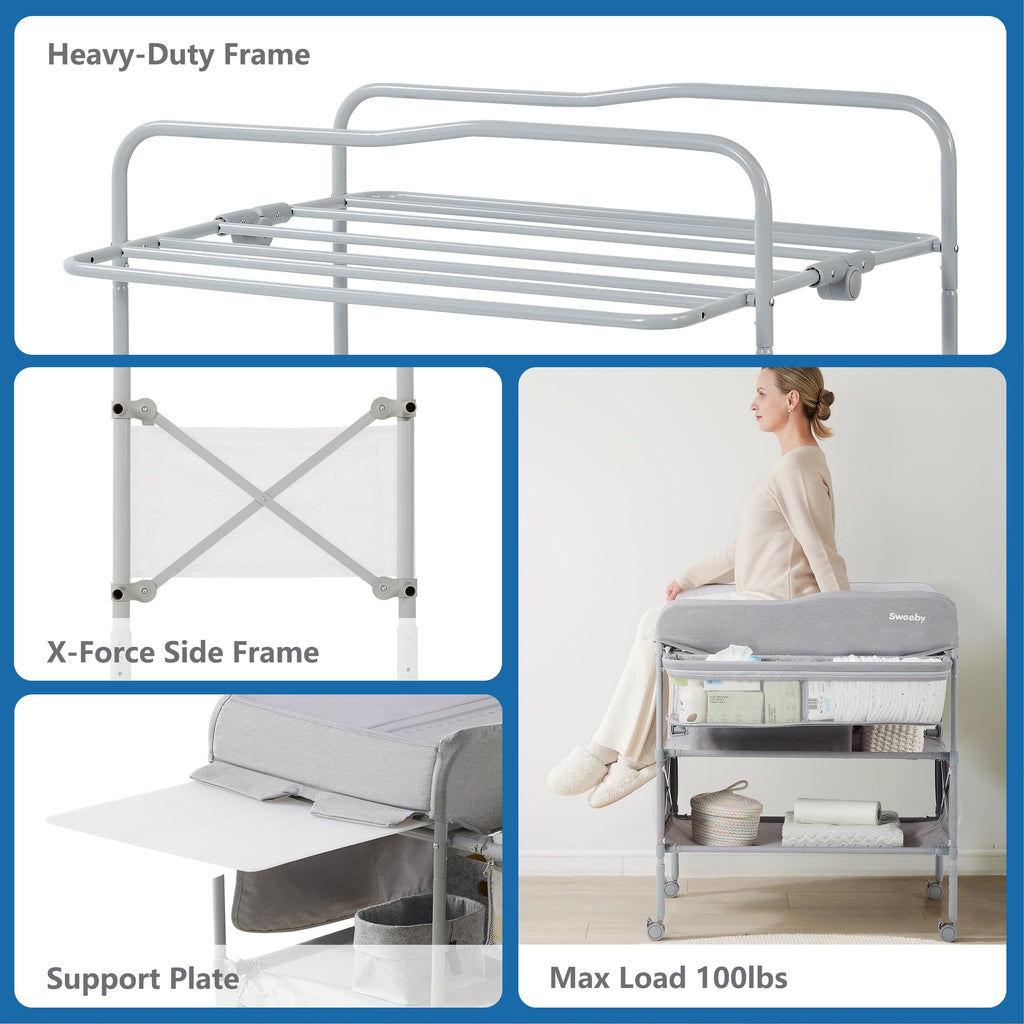 Portable Baby Changing Table with Waterproof Pad M819