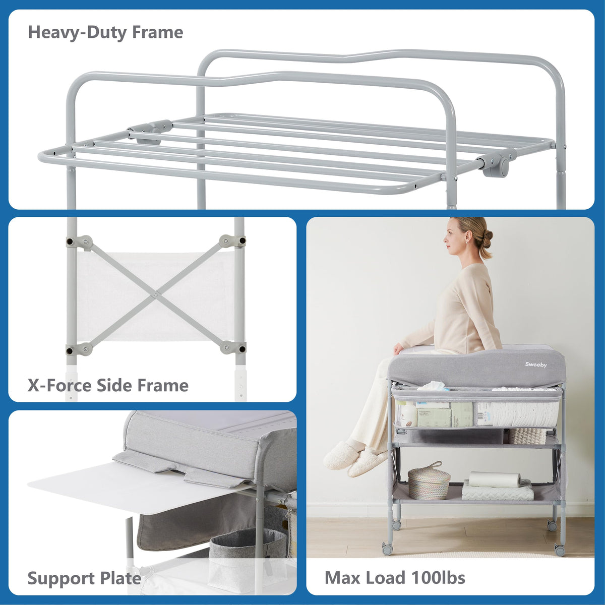 Portable Baby Changing Table with Waterproof Pad M819