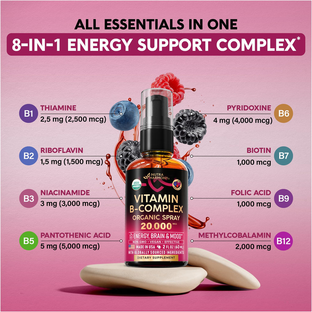 USDA Organic Vitamin B-Complex 20000mcg 2Oz F2842