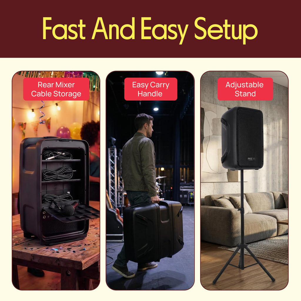 300 W Portable Wireless Bluetooth PA Speaker DJ Mixer Bundle X5030
