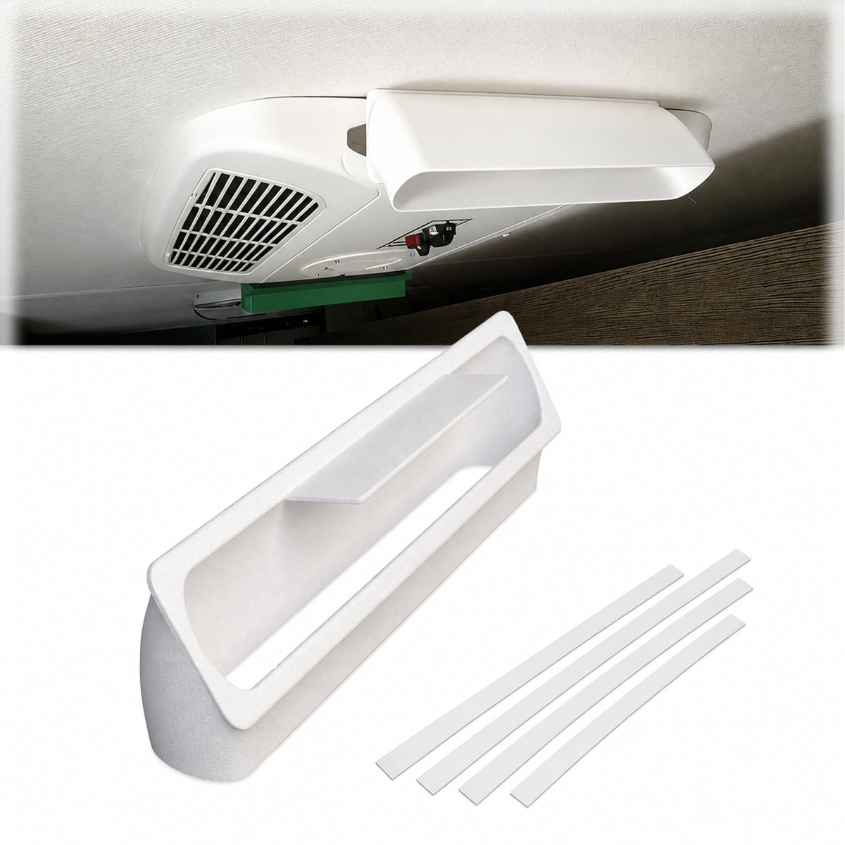 RV Rooftop AC Air Deflector White B53954