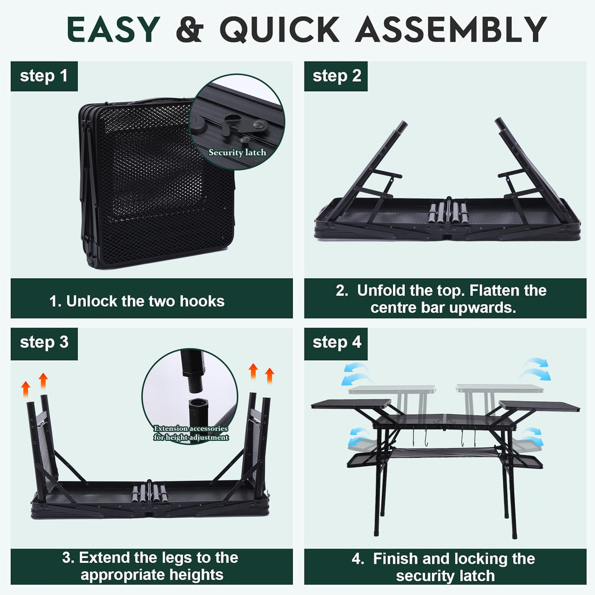 Compact Camping Metal Table D282375