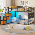 Twin Over Twin Bunk Bed with Stairs and 6 Storage Drawers J622619