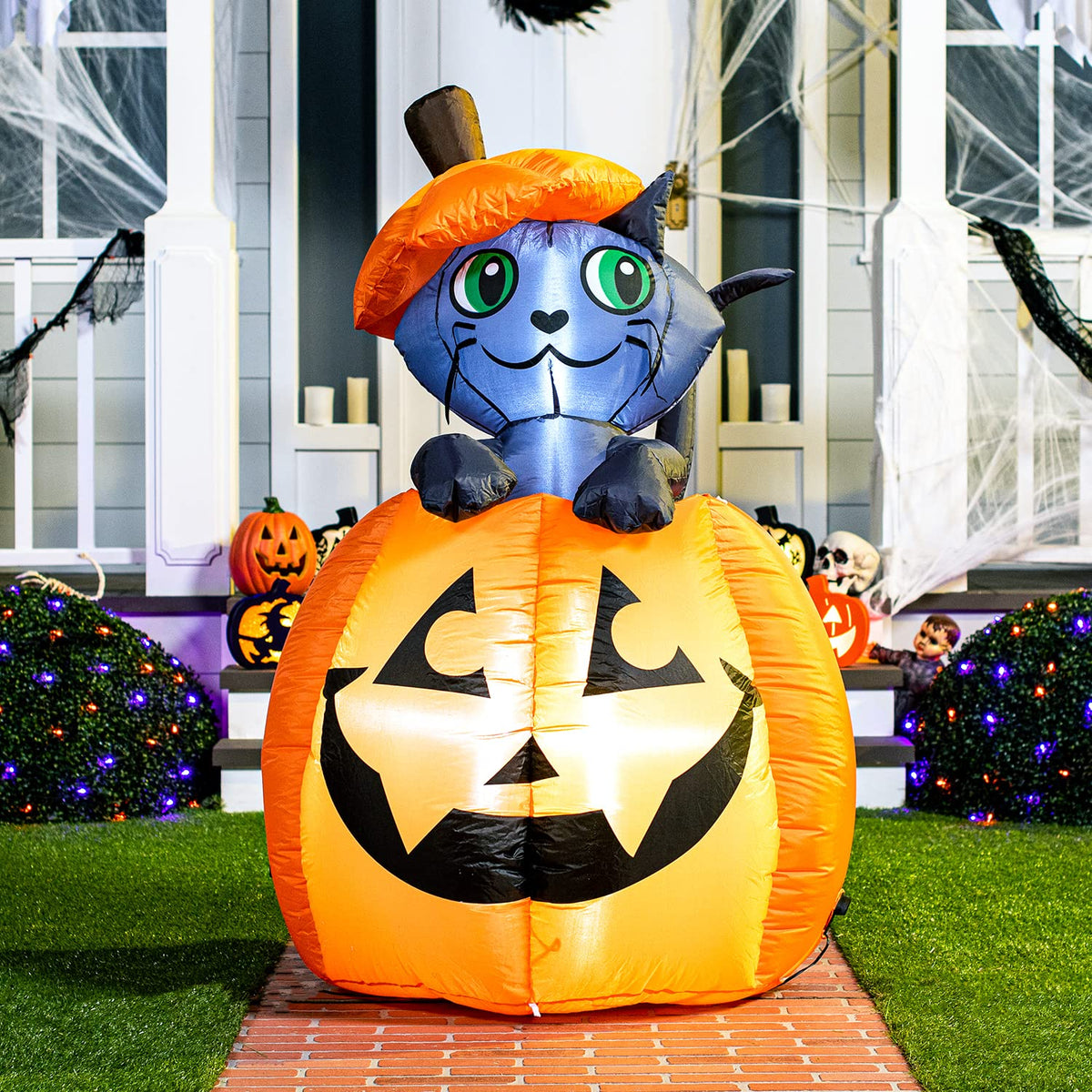 5 FT Animated Pumpkin Inflatable with LEDs O781361