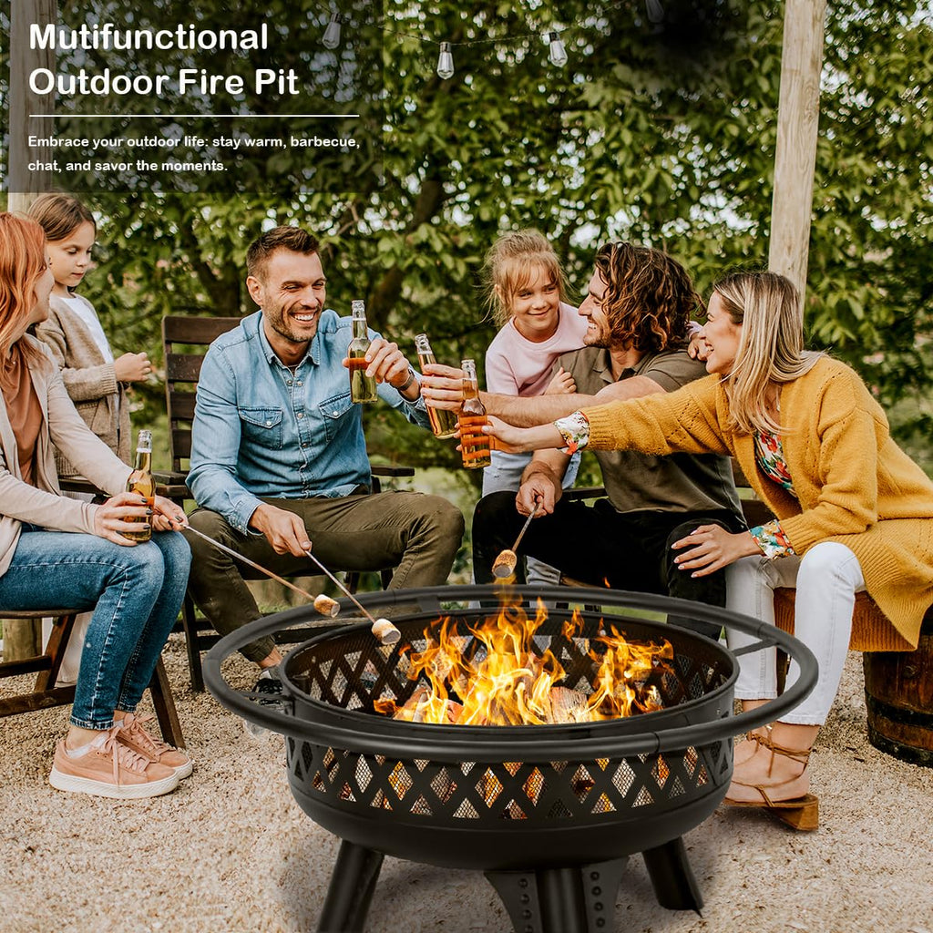 32 Inch Outdoor Fire Pit with Grill A769191