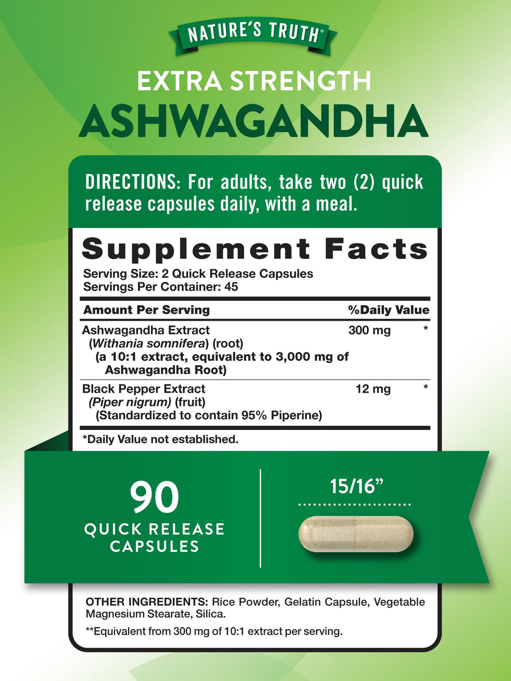 Ashwagandha Capsules 90 Count G9056