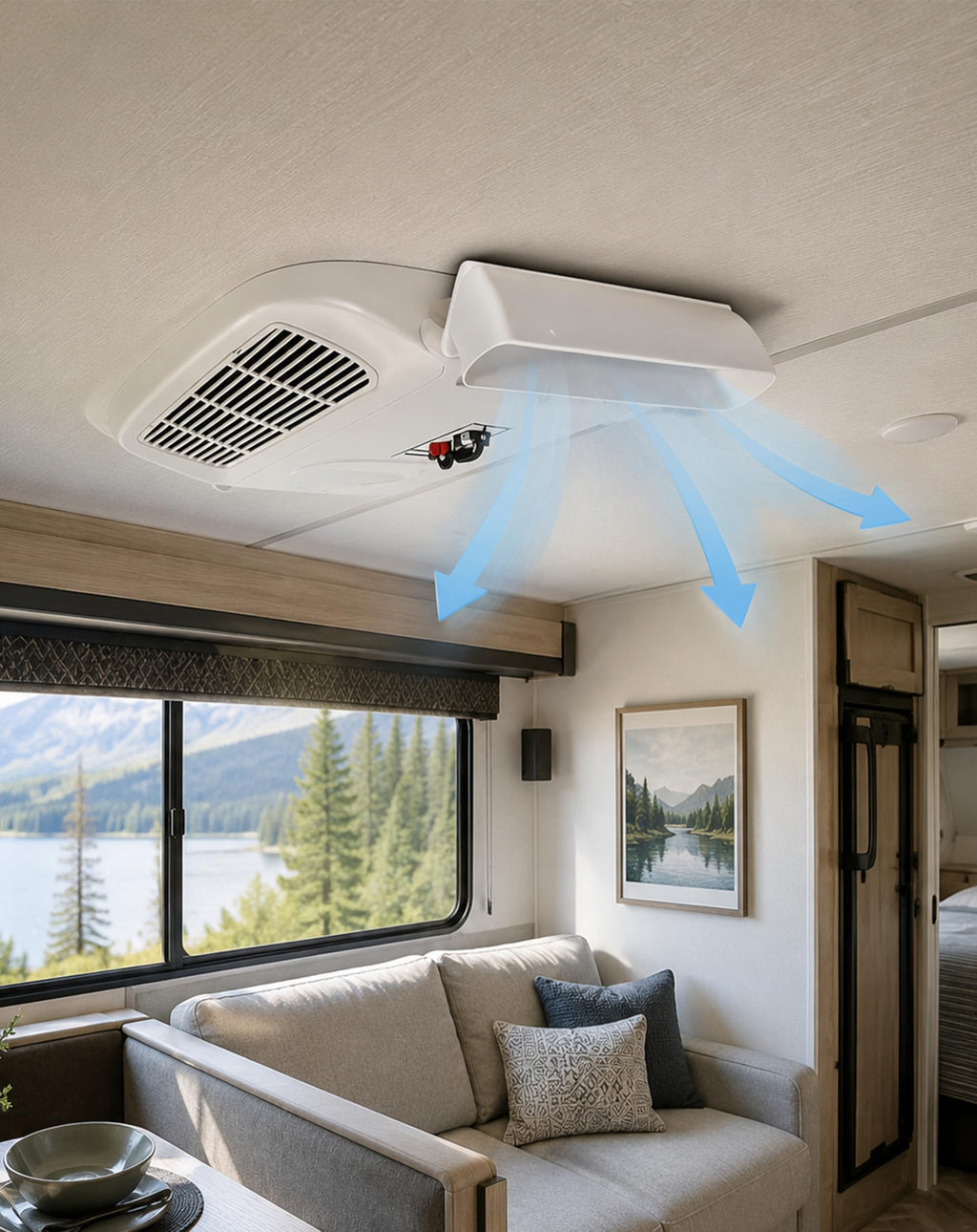 RV Rooftop AC Air Deflector White B53954