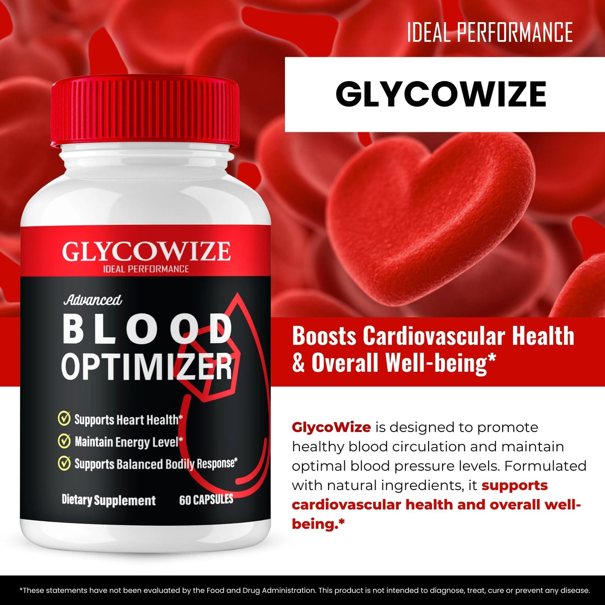 90 Capsules Blood Optimizer Supplement Pills (3 Pack) Q8087