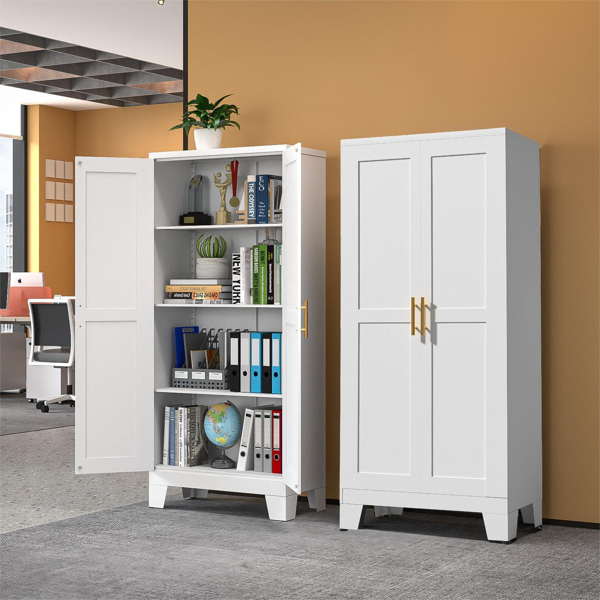White Metal Storage Cabinet U238