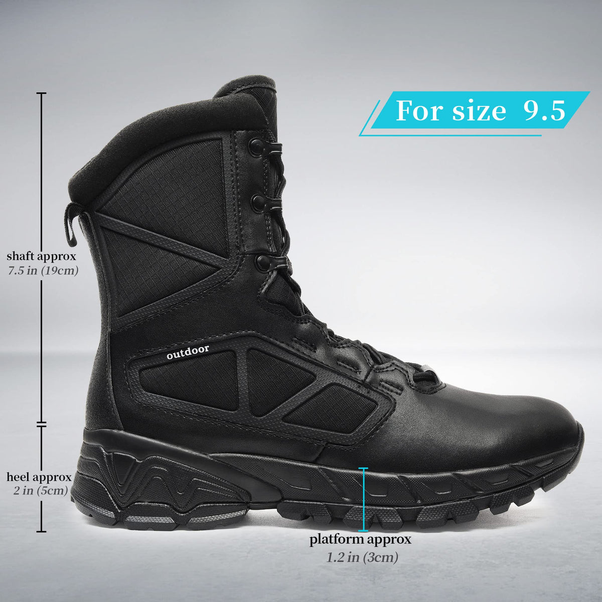 Lightweight Side Zipper Tactical Work Boots D756