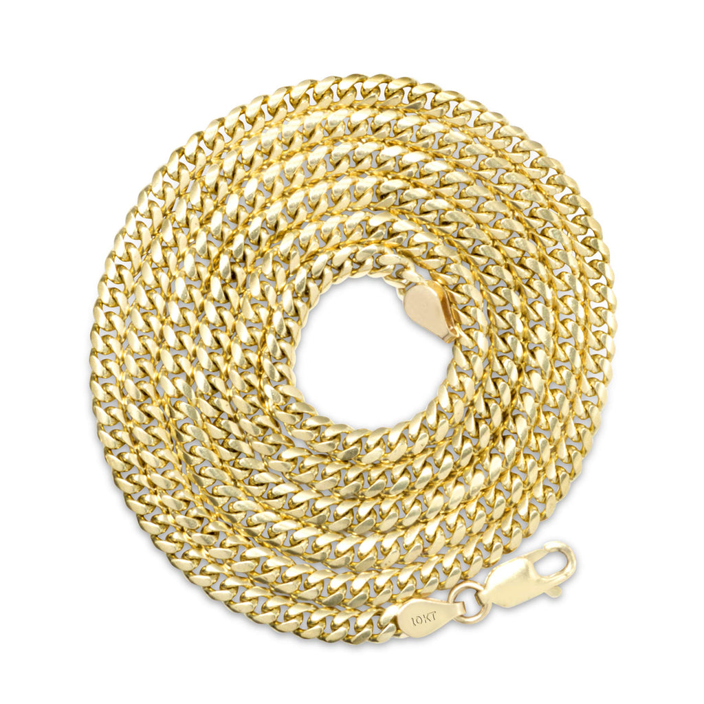 10k Yellow Gold Cuban Link Chain Necklace W600772
