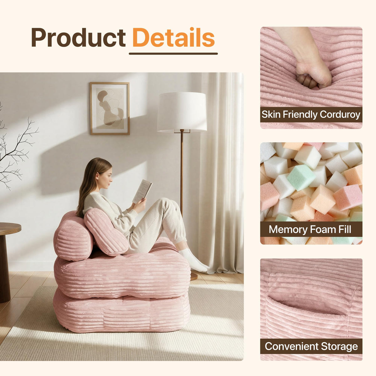 Pink Folding Sofa Bed B931854