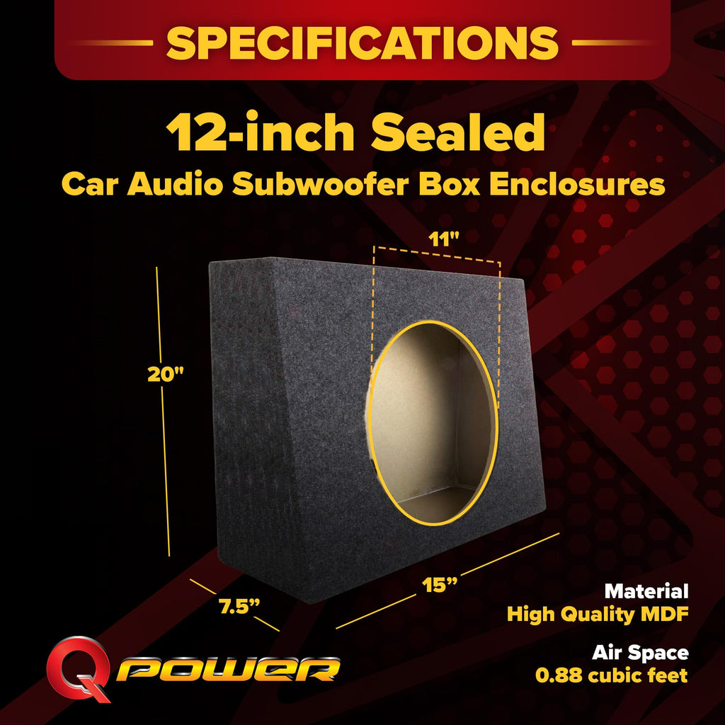 Single 12-Inch Sealed Car Audio Subwoofer Box M915