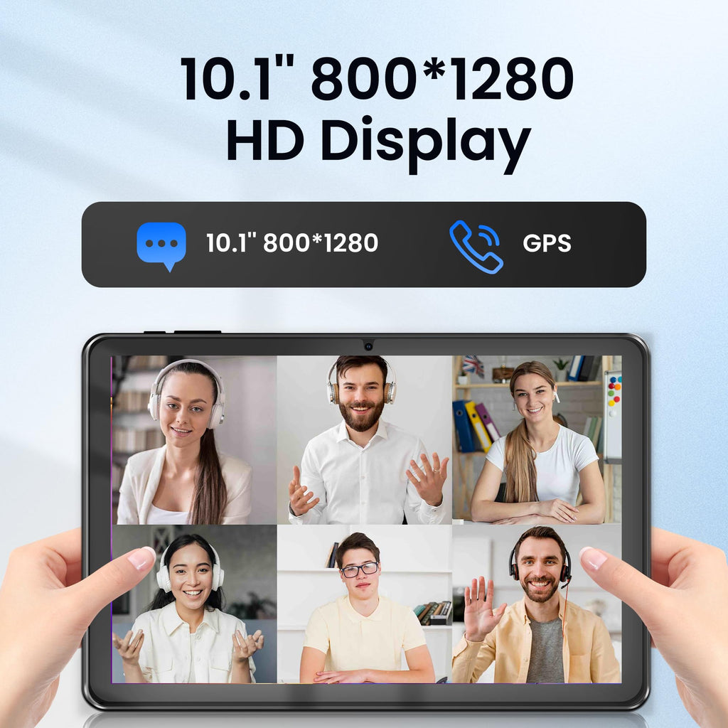 Android 15 Tablet, 10.1 Inch 18GB RAM 128GB ROM, 1TB Expandable, 1280 * 800 HD Display, 5G WiFi, BT5, 6000mAh Battery, GMS R161