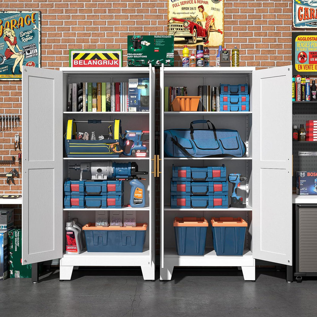 White Metal Storage Cabinet U238
