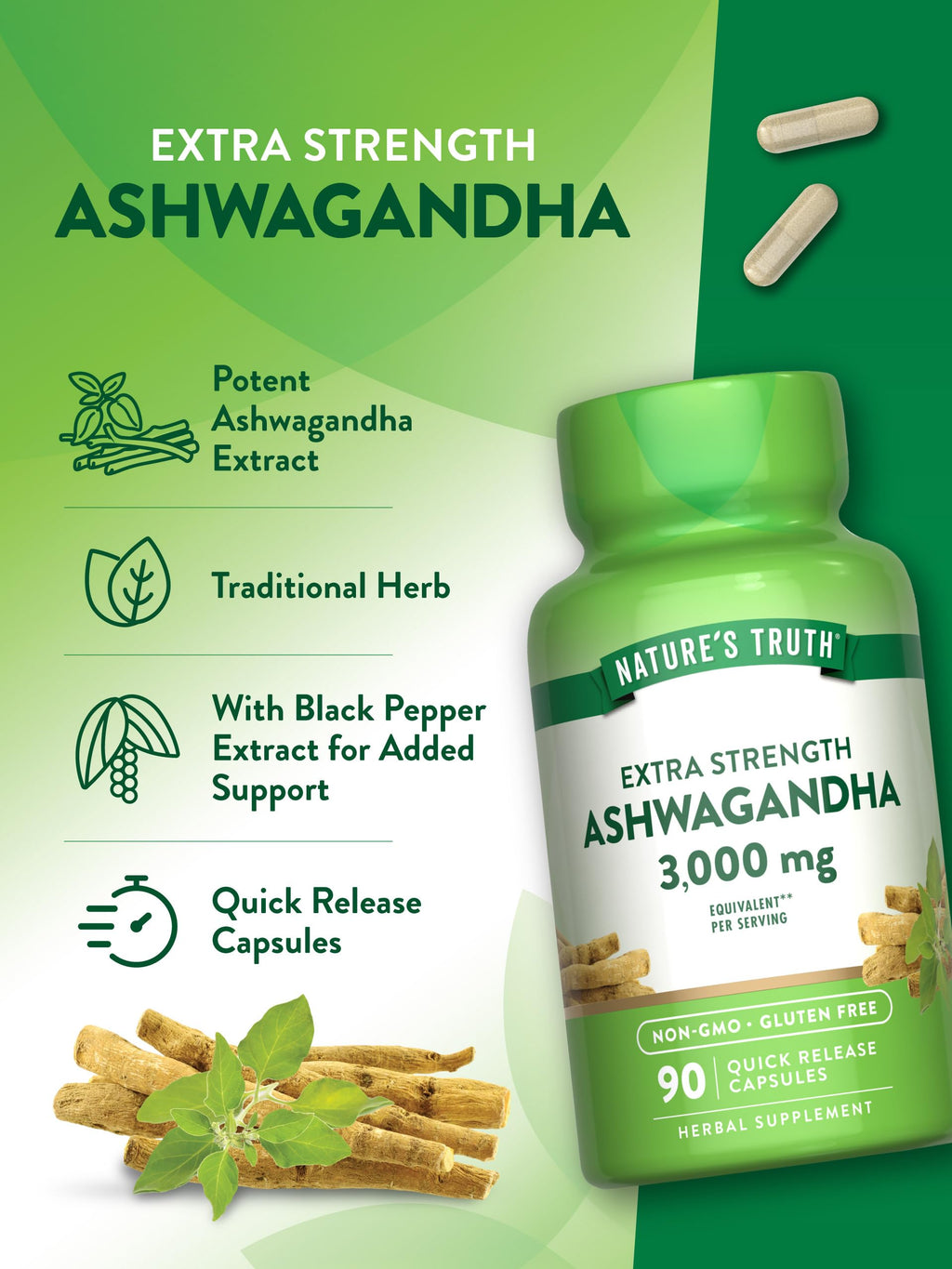 Ashwagandha Capsules 90 Count G9056