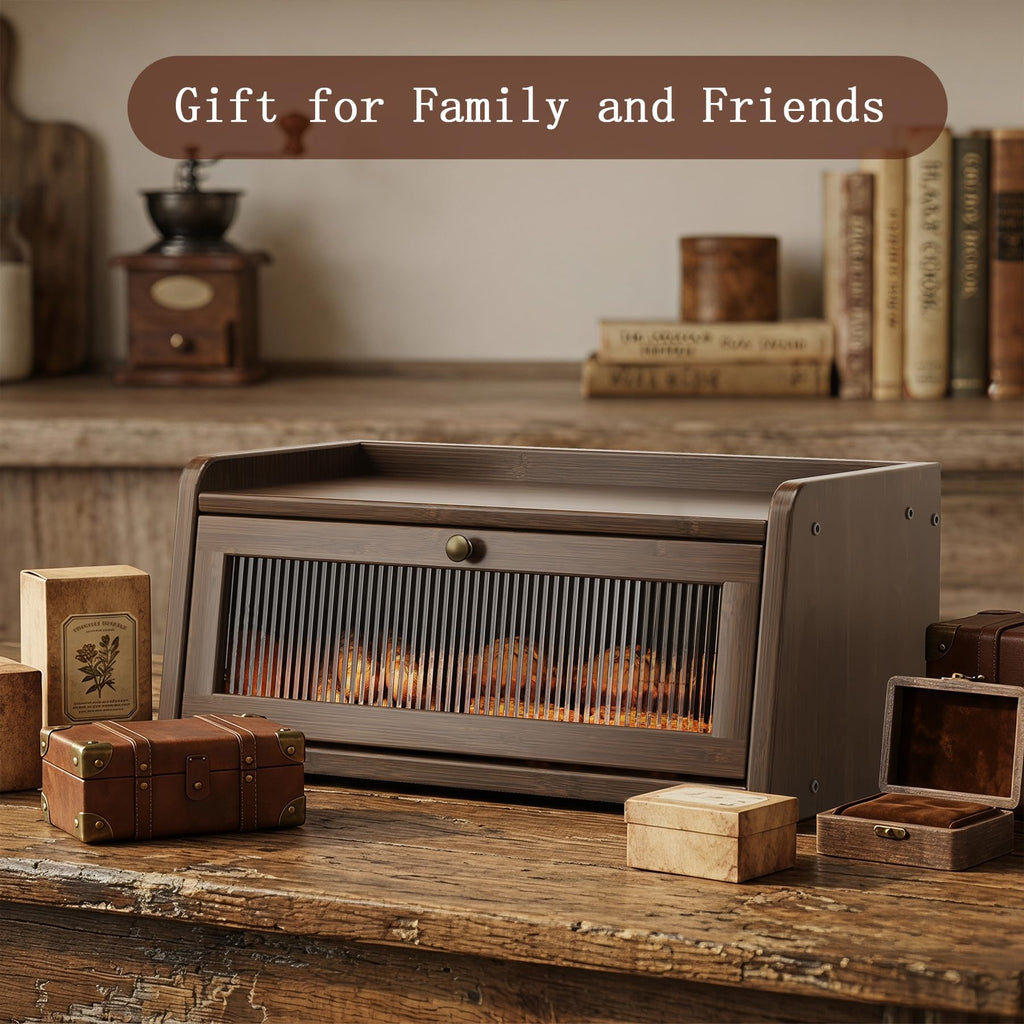 Bamboo Bread Box with Window V965
