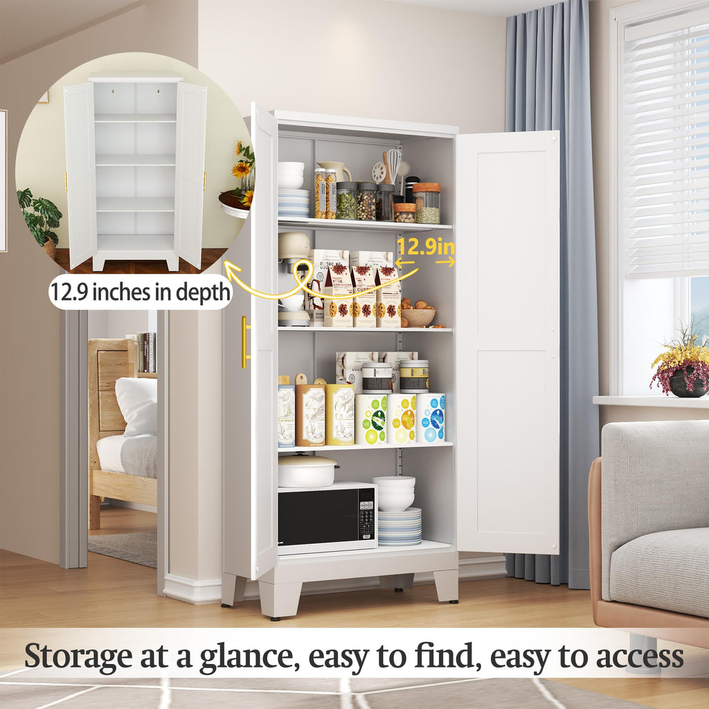 White Metal Storage Cabinet U238