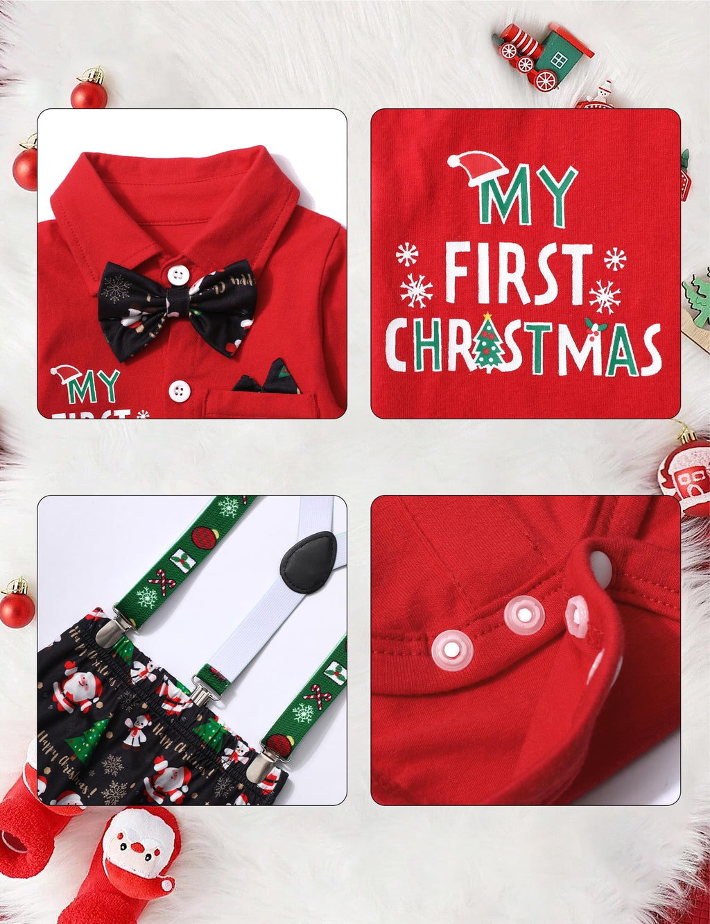 Baby Boy Christmas Outfit 3PCS Set E230
