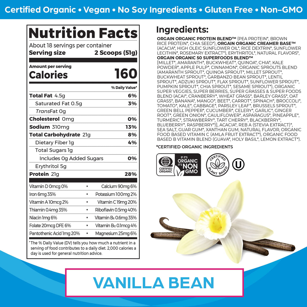 Organic Vegan Protein Powder + Superfoods Powder Bundle N91315