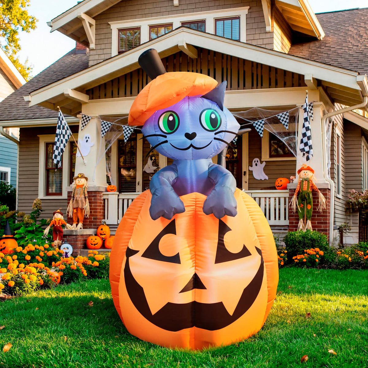 5 FT Animated Pumpkin Inflatable with LEDs O781361