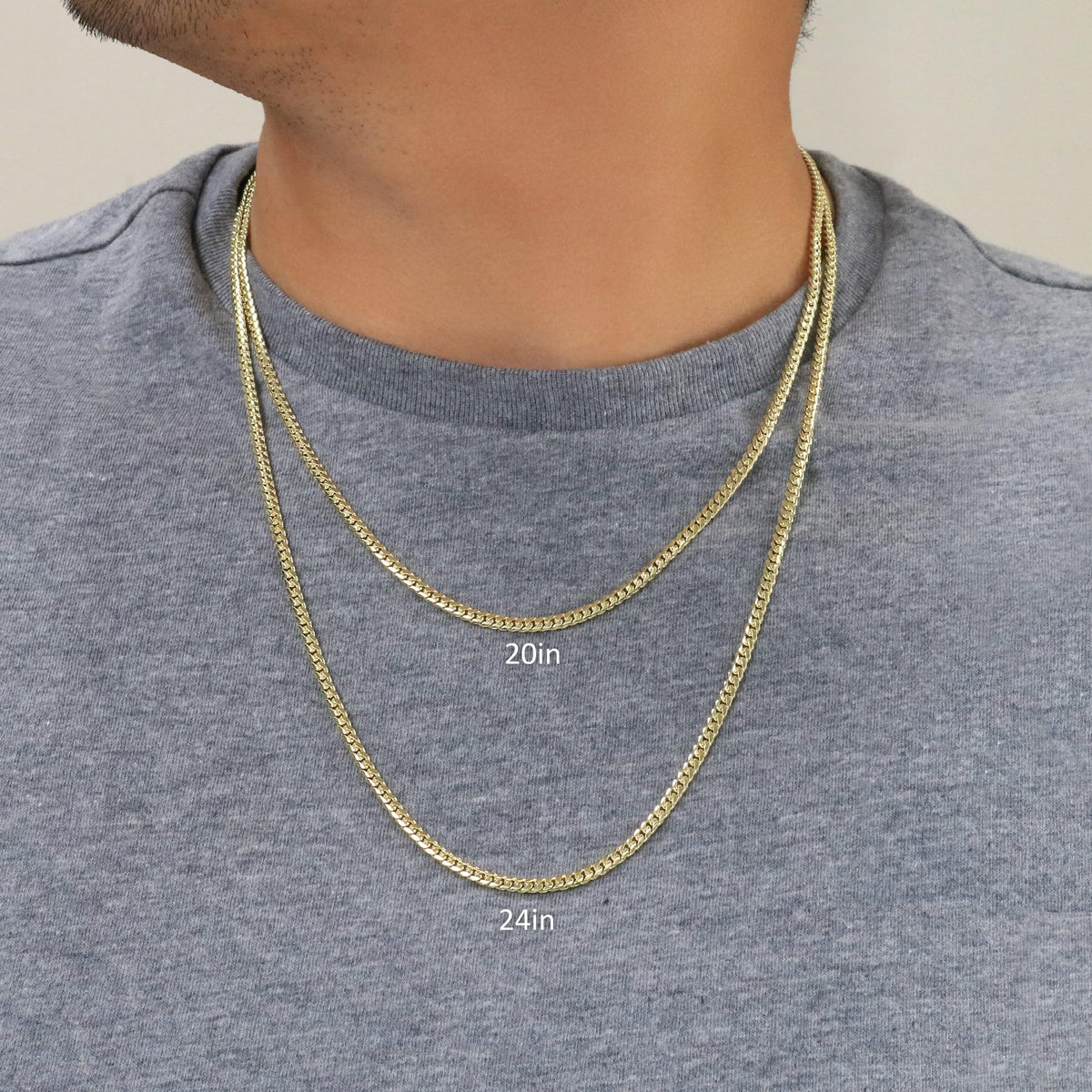 10k Yellow Gold Cuban Link Chain Necklace W600772