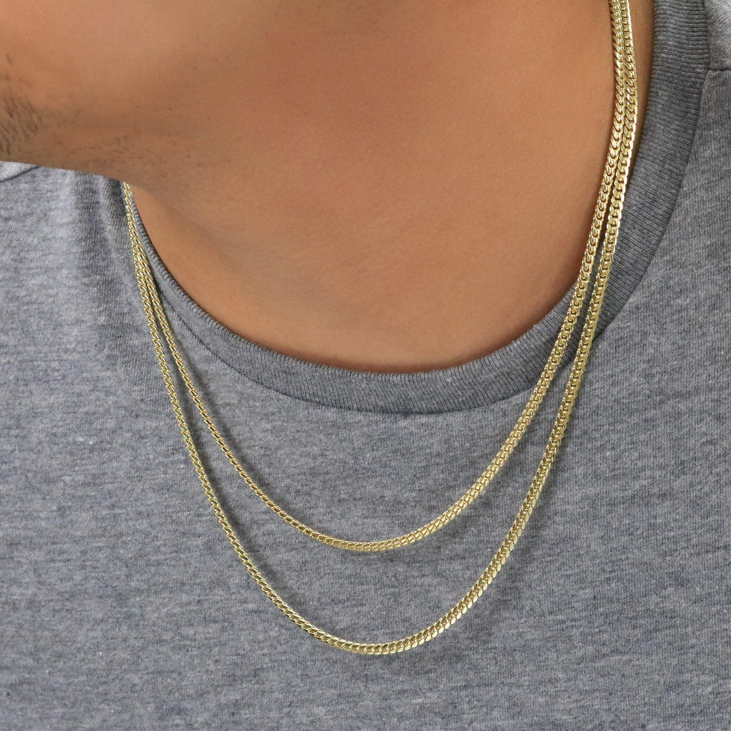 10k Yellow Gold Cuban Link Chain Necklace W600772