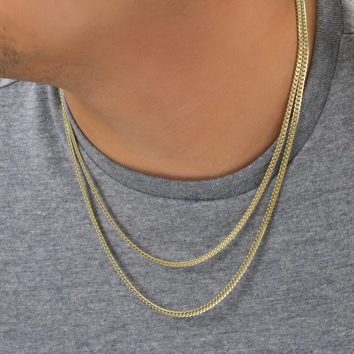 10k Yellow Gold Cuban Link Chain Necklace W600772